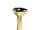 Yellow gold Fancy Black Pear Cut Diamond Engagement Ring with Side Stone Accents and Four-Prong Setting_17
