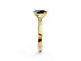 Yellow gold Fancy Black Pear Cut Diamond Engagement Ring with Side Stone Accents and Four-Prong Setting_62