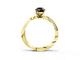 Yellow gold Fancy Black Pear Cut Diamond Engagement Ring with Side Stone Accents and Four-Prong Setting_63