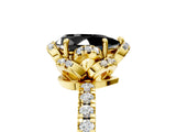 Yellow gold Fancy Black Pear Cut Diamond Halo Pave Band with Four-Prong Setting_8