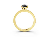 Yellow gold Fancy Black Pear Cut Diamond Milgrain Pavé Engagement Ring with Four-Prong Setting_3