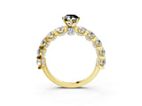 Yellow gold Fancy Black Pear Cut Diamond Side Stone Engagement Ring with Four-Prong Setting_27