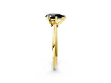 Yellow gold Fancy Black Pear Cut Diamond Solitaire Engagement Ring with Classic Band and Four-Prong Setting_14
