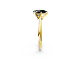 Yellow gold Fancy Black Pear Cut Diamond Solitaire Engagement Ring with Classic Band and Four-Prong Setting_26