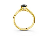 Yellow gold Fancy Black Pear Cut Diamond Solitaire Engagement Ring with Classic Band and Four-Prong Setting_27