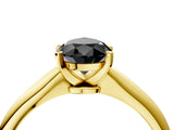 Yellow gold Fancy Black Pear Cut Diamond Solitaire Engagement Ring with Classic Band and Four-Prong Setting_28