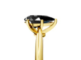 Yellow gold Fancy Black Pear Cut Diamond Solitaire Engagement Ring with Classic Band and Four-Prong Setting_29