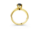 Yellow gold Fancy Black Pear Cut Diamond Solitaire Engagement Ring with Round Band and Four-Prong Setting_87