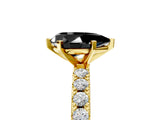 Yellow gold Fancy Black Pear Cut Diamond Solitaire Pavé Band with Four-Prong Setting_5