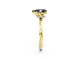 Yellow gold Fancy Black Pear Cut Diamond Solitaire Ring with Classic Band and Four-Prong Setting_14