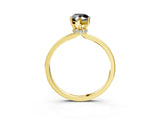 Yellow gold Fancy Black Pear Cut Diamond Solitaire Ring with Classic Band and Four-Prong Setting_15