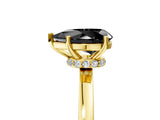Yellow gold Fancy Black Pear Cut Diamond Solitaire Ring with Classic Band and Four-Prong Setting_17