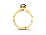 Yellow gold Fancy Black Pear Cut Diamond Solitaire Ring with Pavé Band and Prong Setting_15