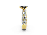 Yellow gold Fancy Black Pear Cut Diamond Solitaire Ring with Pavé and Channel Set Band_2