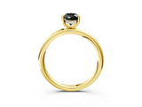 Yellow gold Fancy Black Pear Cut Diamond Solitaire Ring with Thin Band and Four-Prong Setting_3