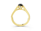 Yellow gold Fancy Black Pear Cut Solitaire Cathedral Diamond Engagement Ring with Channel-Set Band and Four-Prong Setting_6