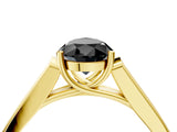 Yellow gold Fancy Black Pear Cut Solitaire Cathedral Diamond Engagement Ring with Channel-Set Band and Four-Prong Setting_7