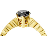 Yellow gold Fancy Black Pear Cut Solitaire Diamond Ring with Infinity Twist Band and Four-Prong Setting_4