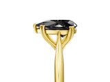 Yellow gold Fancy Black Pear Cut Solitaire Diamond Ring with Six-Prong Setting and Classic Band_17