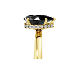 Yellow gold Fancy Black Pear Cut Solitaire Engagement Ring with Cathedral Band and Four-Prong Setting_5