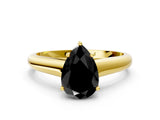 Yellow gold Fancy Black Pear Cut Solitaire Engagement Ring with Tapered Band and Four-Prong Setting_3