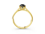 Yellow gold Fancy Black Pear Cut Solitaire Engagement Ring with Tapered Band and Four-Prong Setting_6