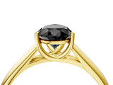 Yellow gold Fancy Black Pear Cut Solitaire Engagement Ring with Tapered Band and Four-Prong Setting_7