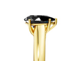 Yellow gold Fancy Black Pear Cut Solitaire Engagement Ring with Tapered Band and Four-Prong Setting_8