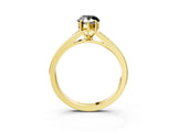 Yellow gold Fancy Black Pear Cut Solitaire Pavé Band with Four-Prong Setting_3