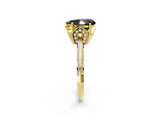 Yellow gold Fancy Black Pear Cut Solitaire Split Shank Pave Diamond Engagement Ring with Four-Prong Setting_26