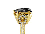 Yellow gold Fancy Black Pear Cut Solitaire Split Shank Pave Diamond Engagement Ring with Four-Prong Setting_29