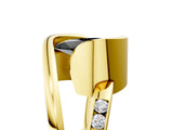 Yellow gold Fancy Black Pear Cut Solitaire Tension-Set Diamond Split Shank Ring_5