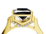 Yellow gold Fancy Black Princess Cut Brilliant Solitaire Diamond Ring with Channel Set Band and Bar Prong Setting_4