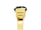 Yellow gold Fancy Black Princess Cut Brilliant Solitaire Diamond Ring with Channel Set Band and Bar Prong Setting_5