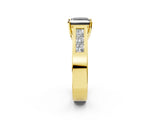 Yellow gold Fancy Black Princess Cut Cut Channel Set Solitaire Ring with Four-Prong Setting_2