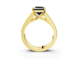 Yellow gold Fancy Black Princess Cut Cut Channel Set Solitaire Ring with Four-Prong Setting_3