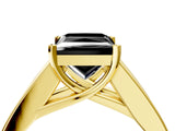 Yellow gold Fancy Black Princess Cut Cut Channel Set Solitaire Ring with Four-Prong Setting_4