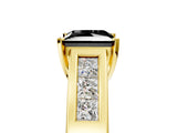Yellow gold Fancy Black Princess Cut Cut Channel Set Solitaire Ring with Four-Prong Setting_5