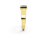 Yellow gold Fancy Black Princess Cut Cut Diamond Channel Set Solitaire Ring with Four-Prong Setting_2
