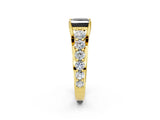 Yellow gold Fancy Black Princess Cut Cut Diamond Engagement Ring with Pavé Band and Four-Prong Setting_2
