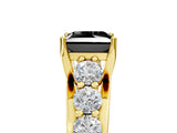 Yellow gold Fancy Black Princess Cut Cut Diamond Engagement Ring with Pavé Band and Four-Prong Setting_5