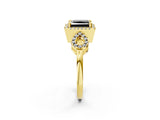 Yellow gold Fancy Black Princess Cut Cut Halo Diamond Infinity Band with Four-Prong Setting_2