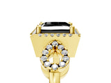 Yellow gold Fancy Black Princess Cut Cut Halo Diamond Infinity Band with Four-Prong Setting_5