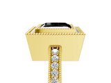 Yellow gold Fancy Black Princess Cut Cut Halo Pavé Diamond Ring_5
