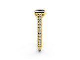 Yellow gold Fancy Black Princess Cut Cut Pave Band Milgrain Solitaire Ring_2