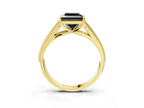 Yellow gold Fancy Black Princess Cut Cut Pave Split Shank Engagement Ring with Four-Prong Setting_3