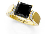 Yellow gold Fancy Black Princess Cut Diamond Channel Set Solitaire Ring with Four-Prong Setting_37