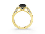 Yellow gold Fancy Black Princess Cut Diamond Channel Set Solitaire Ring with Four-Prong Setting_39