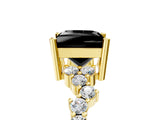 Yellow gold Fancy Black Princess Cut Diamond Cluster Pavé Band with Four-Prong Setting_17