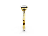 Yellow gold Fancy Black Princess Cut Diamond Engagement Ring with Side Stone Accents and Four-Prong Setting_26